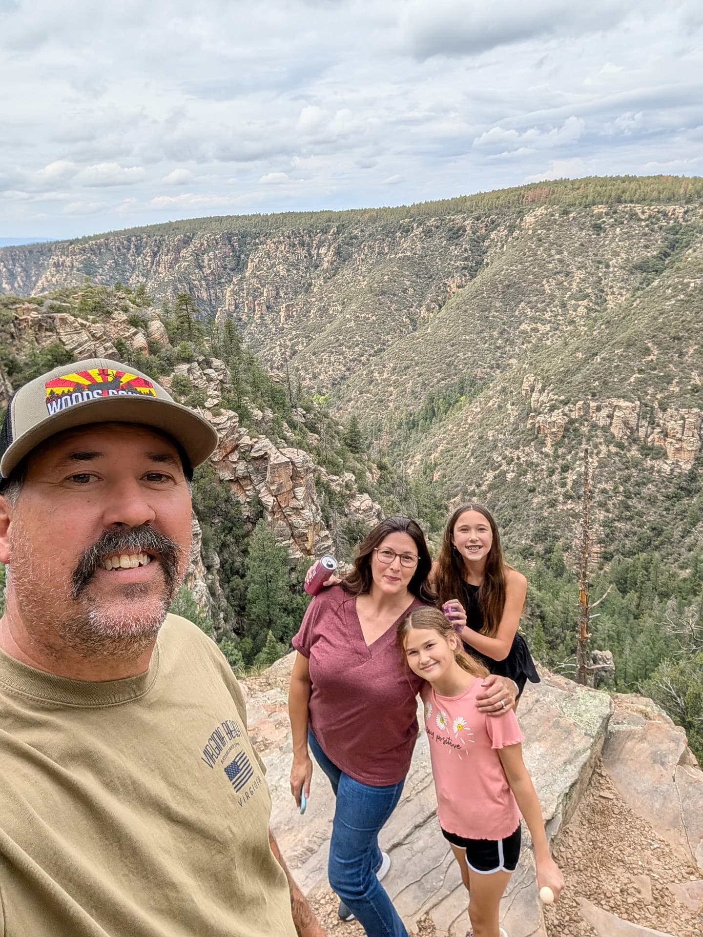 Brian Morrell of Morrell Electric with his family on an Arizona canyon overlook